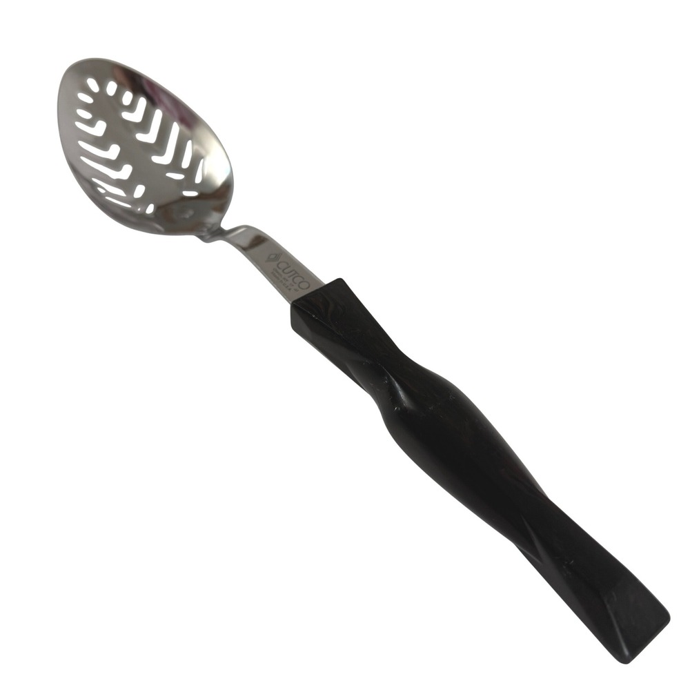 Vintage CUTCO Slotted Serving‎ Spoon Marbled Black Red Handle USA 12.5" - Picture 2 of 11